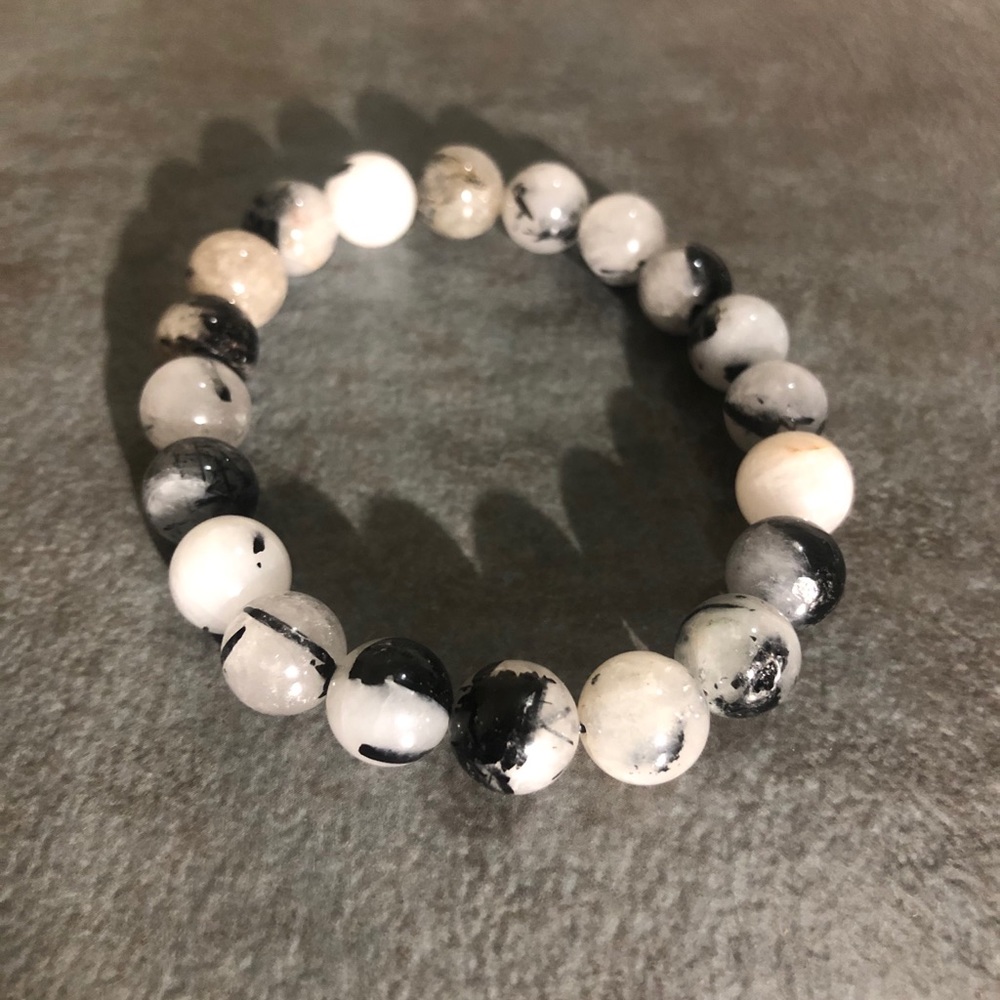 Bracelet Stone Black Rutilated Quartz Chakra